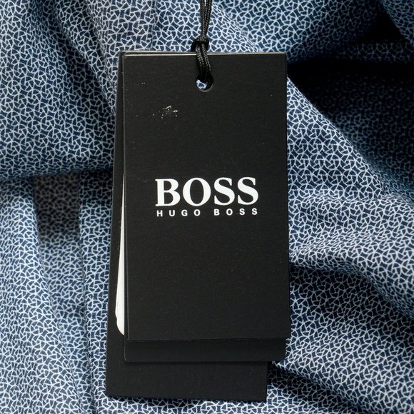 Hugo Boss Men's "Rikki_53" Slim Fit Geometric Print Long Sleeve Casual Shirt - Picture 9 of 9